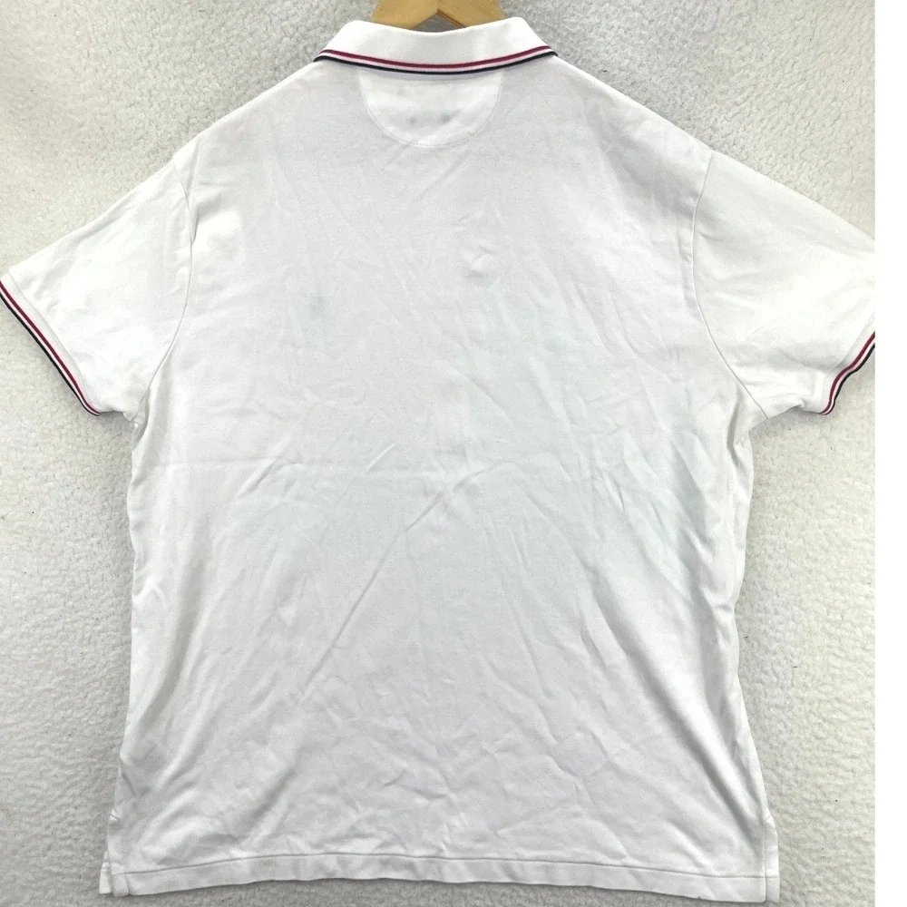 Polo Ralph Lauren Custom Slim Fit Polo Shirt Mens XL White Striped Collar Preppy